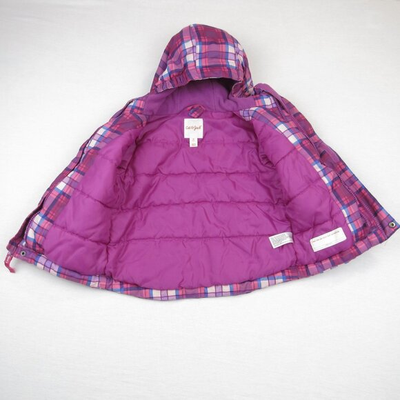 Cat & Jack Toddler Size Girls Plaid Hooded Jacket Multicolor Full Zip Pockets - Picture 4 of 9